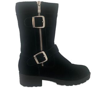 Black Suede Women's Leather Boots By Very Valatile
